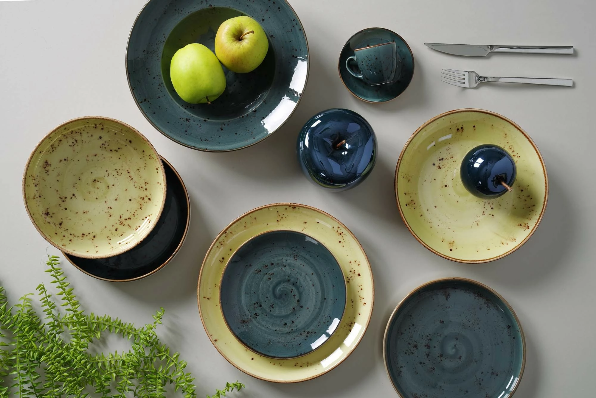 Pjatë e sheshtë Fine Dine Arando Ø240 mm, porcelan, gri, set 6 copë