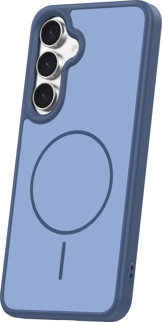 Mbështjellës ONASI 24453 për Samsung Galaxy S25 FE, Silicone Frame Case me MagSafe 2200GS, me vend për rrip, me 3D stickers mace, blu