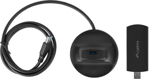 Adapter WiFi Lanberg NC-3000-WI, USB 3.0, AX3000, tri-bend, 2 antena të brendshme, i zi