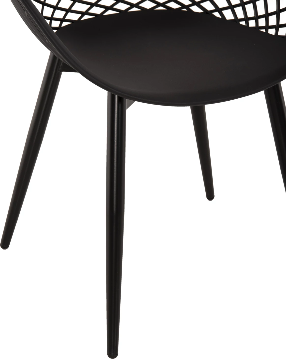 Karrige ARIADNE FH8001.22 polipropileni e zezë - këmbë metali të zeza 63x56x80Hcm., set prej 4 copësh