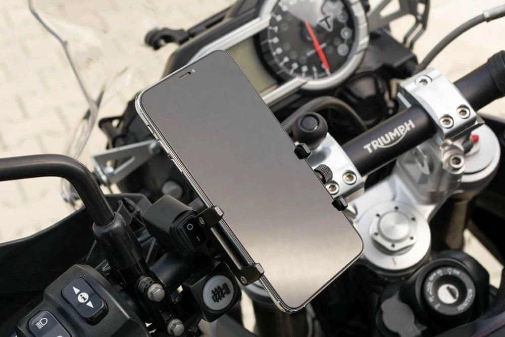 Mbajtës telefoni Fixed Fixed Bikee ALU për timon 18–31 mm, për 4–6.7", alumin me Anti-UV, i zi