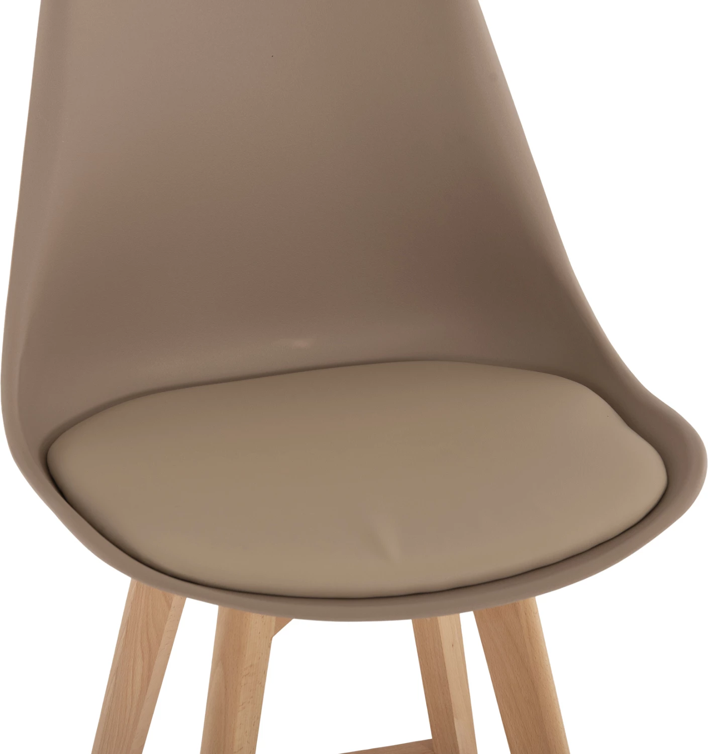 Karrige për bar VEGAS FH8000.55, lartësi mesatare, polipropilenë ngjyrë kapuçino, dru ahu natyral, 47x58x103H cm., set prej 4 copë