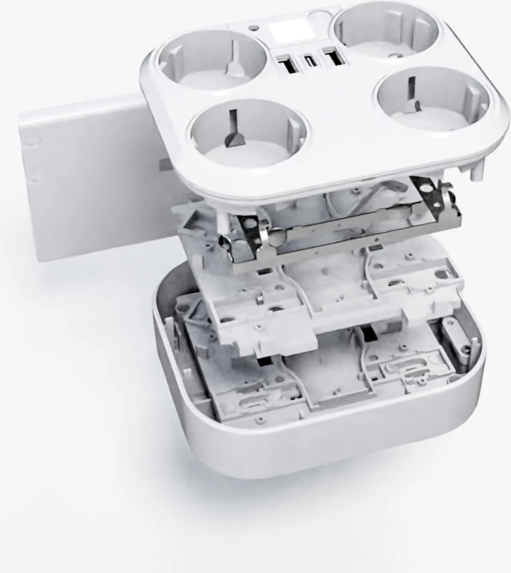 Shpërndarës rryme Wozinsky WRS-2B 4000 W, 4x AC, 2x USB-A, 1x USB-C, me dritë nate, EU plug, i bardhë