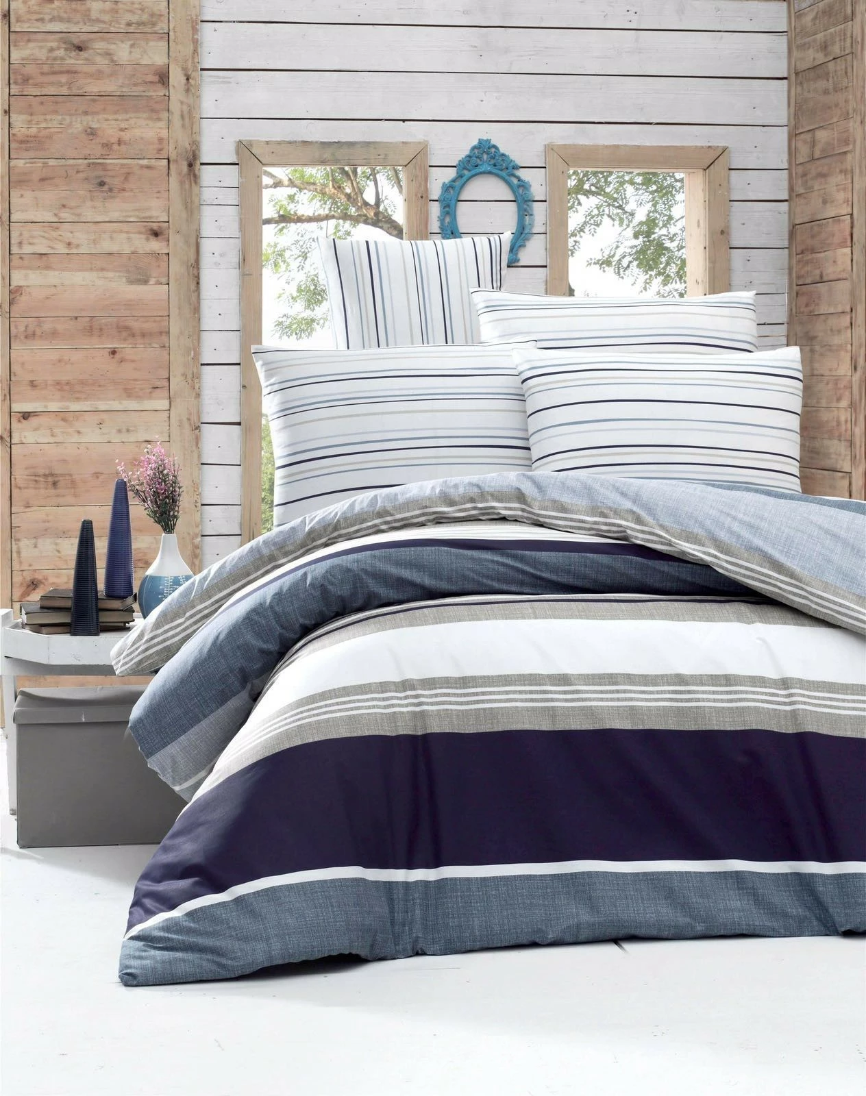 Set mbulesë për jorgan dopio, ngjyrë kaltër, Savoy