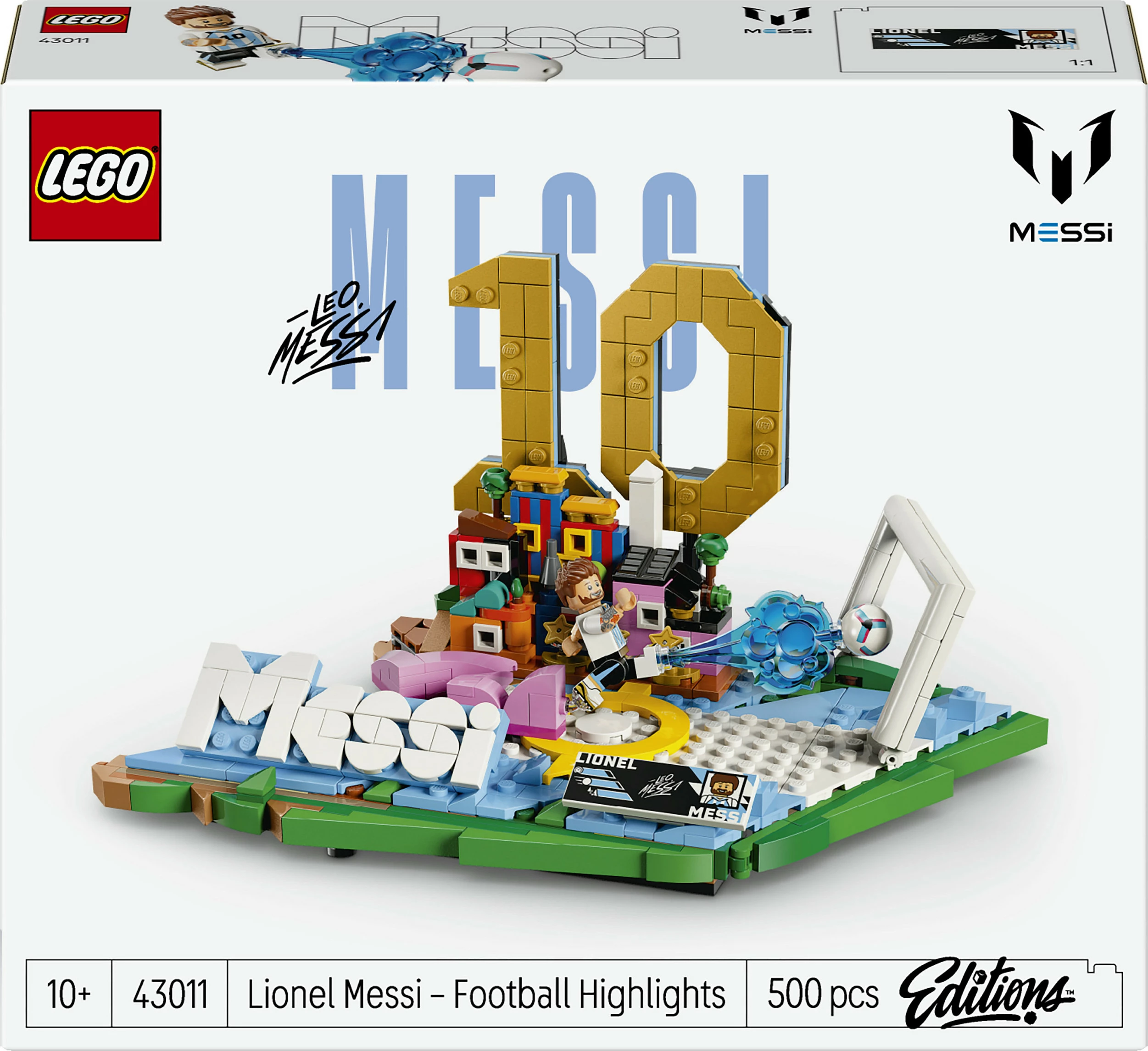 Set ndërtimi LEGO 43011 Lionel Messi Football Highlights, 500 copë, multikolor