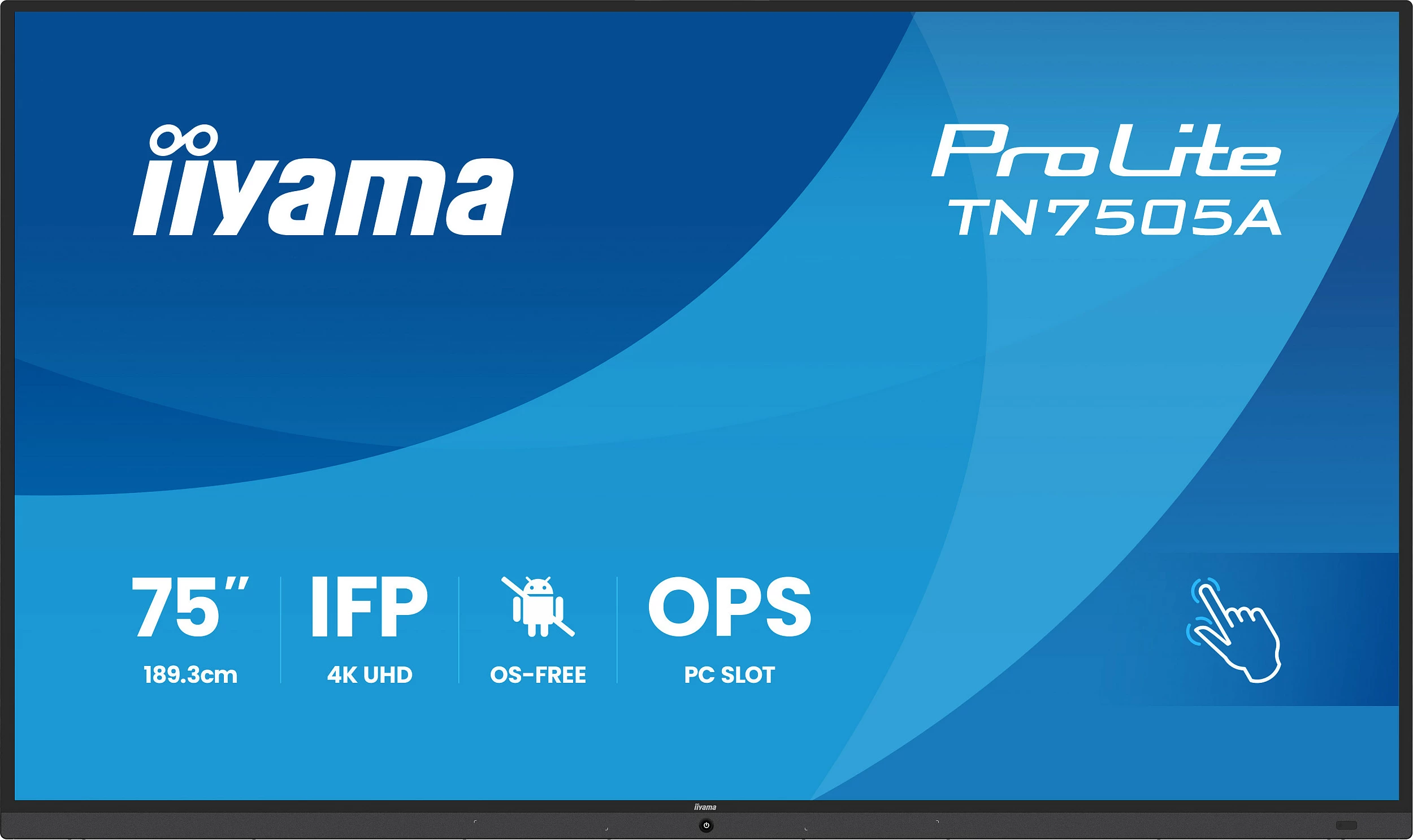 Ekran profesional iiyama ProLite TN7505A-B1AG, 75", 4K UHD, anti-glare, OPS slot, i zi