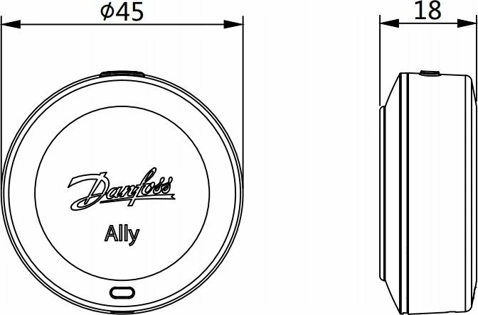 Termostat dhome Danfoss Ally 014G2480, Zigbee 3.0, me bateri, matje temperature & lagështie, i bardhë