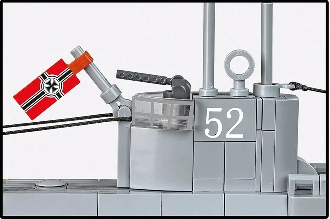 Set blloqesh ndërtimi, Cobi, U-Boat U-52 Type VIIB 4852, 474 elemente, shkallë 1:144, gjatësi 46 cm