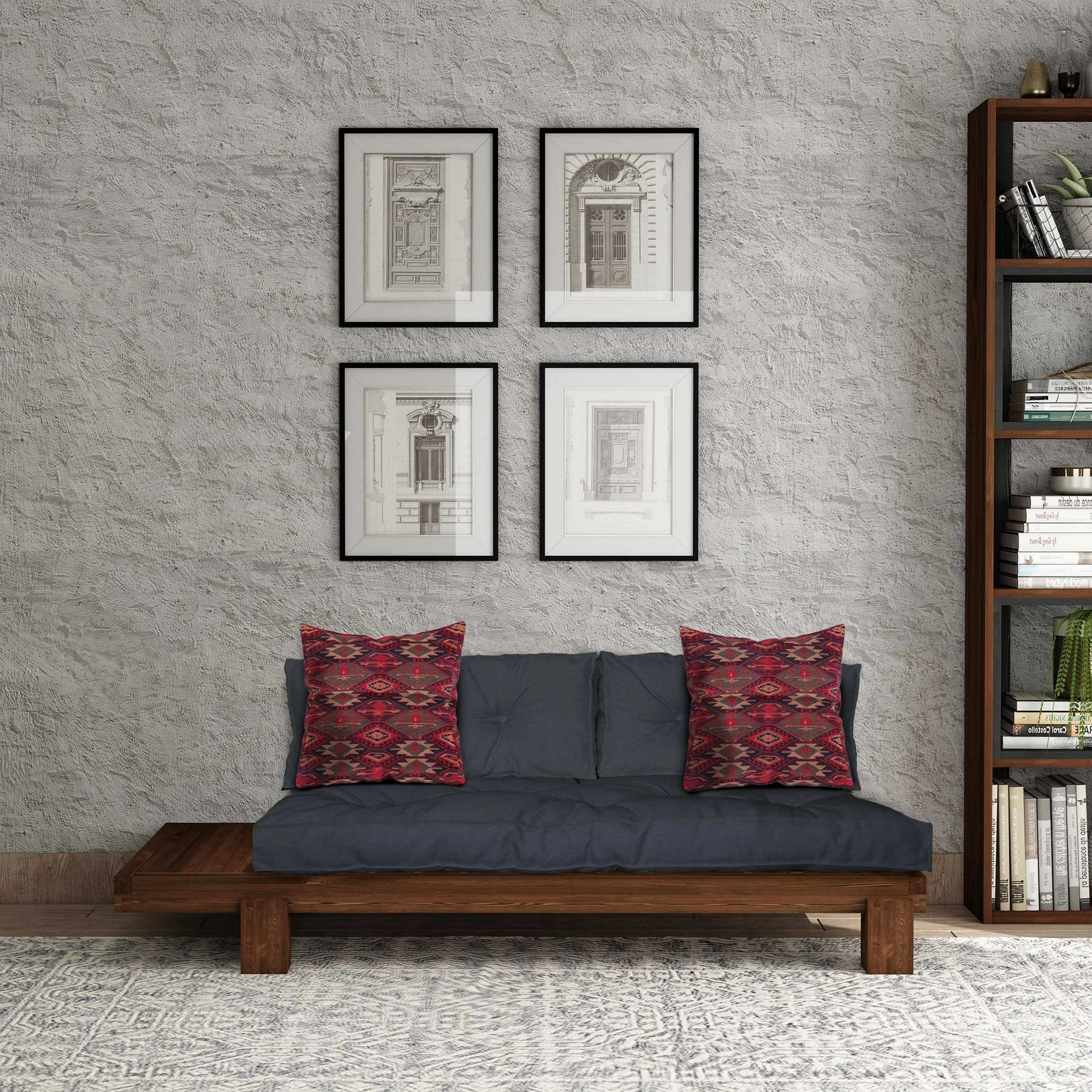 Lounger Atelier del Sofa, ngjyrë arre dhe kaltër e errët, CPT8382-200