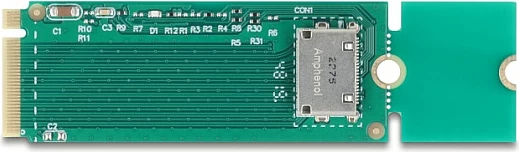 Adapter konvertues DeLOCK 64348, M.2 në OCuLink SFF-8612, NVMe, 80 mm, i gjelbër