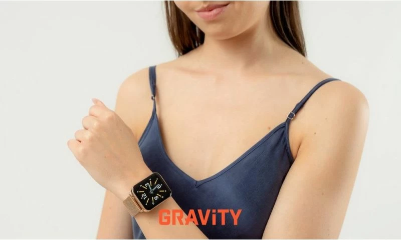 Smartwatch Gravity për femra, gri/rozë gold