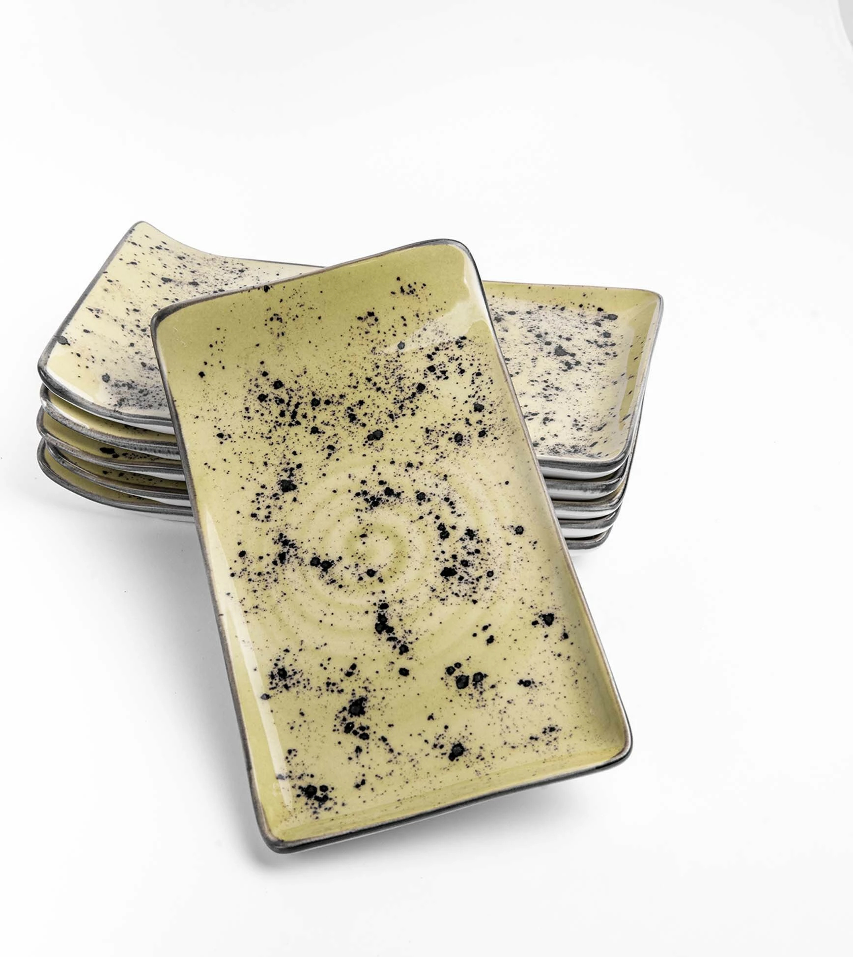 Pjatë servimi Fine Dine 215x180 mm, porcelan, e gjelbër, set 6 copë