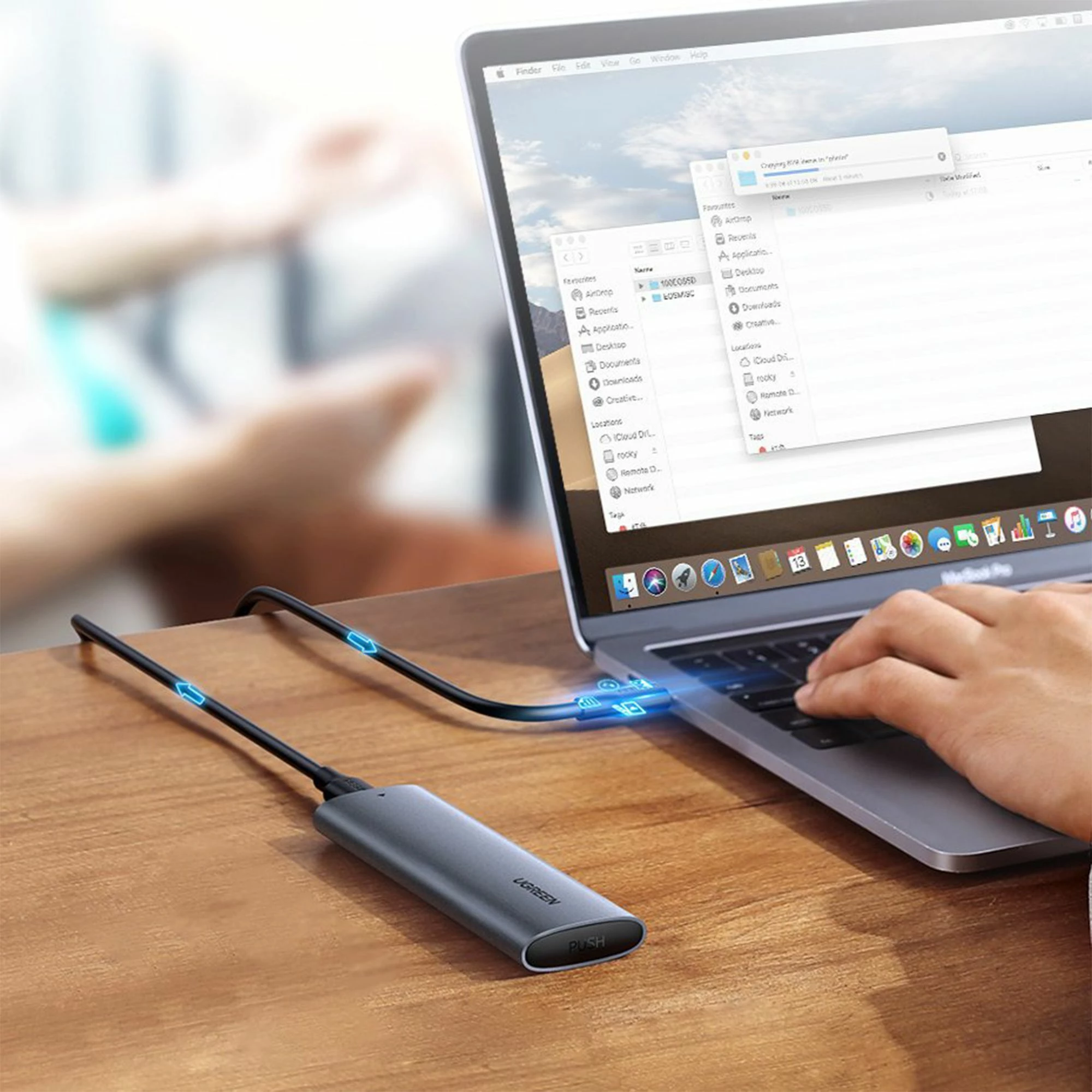 Kuti ekstern për SSD M.2 NVMe Ugreen CM400, USB-C 3.2 Gen 2 10Gbps, me kabllo 0.5 m, gri/argjendtë 6