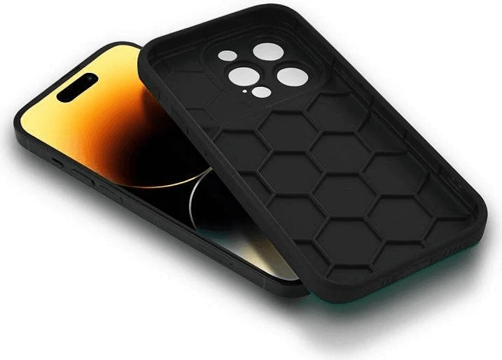 Mbështjellës silikoni HAVANA për Xiaomi Redmi 12C, rezistent ndaj goditjeve, teksturë karbon, i zi mat