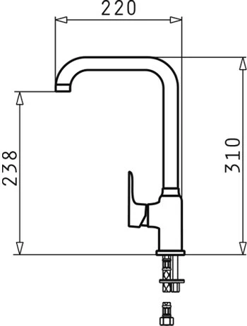 Mikser graniti PYRAMIS SILVIO DUO, ngjyrë rëre bež