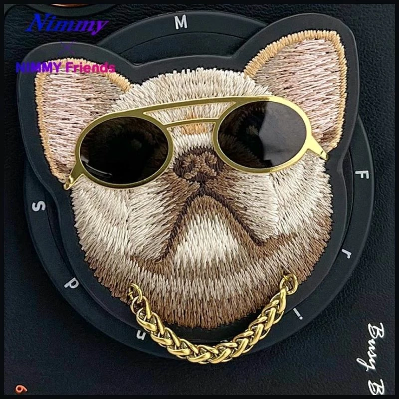 Kapak telefoni Nimmy Glasses Cool Dog MagSafe për iPhone 16, i zi