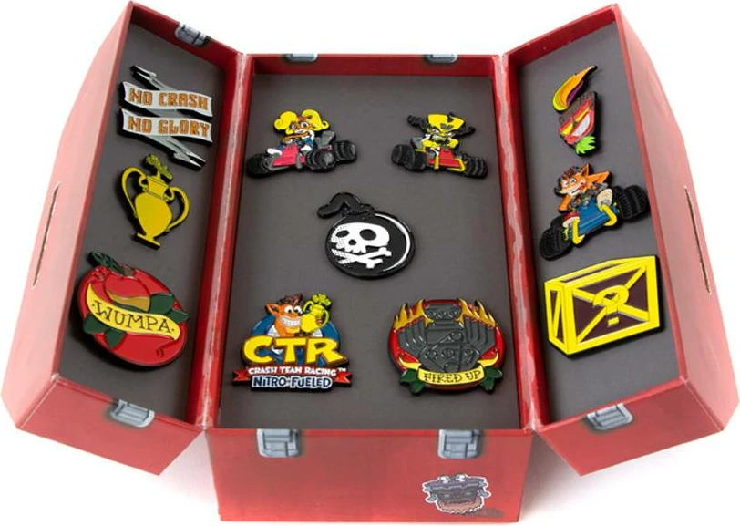 Set pinash enamel Numskull Crash Team Racing Nitro-Fueled, Crash Bandicoot, set 11 copë