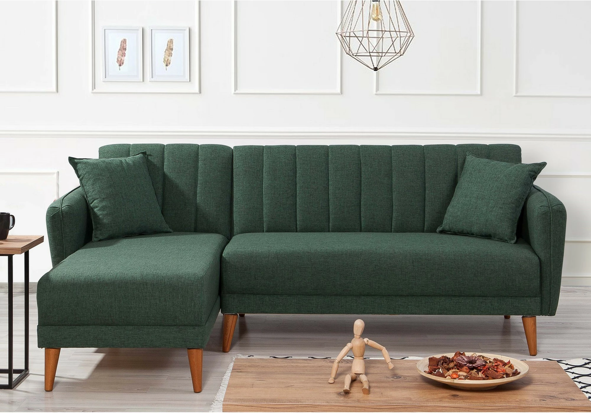 Kënd divan-krevat, kënd i majtë, ngjyrë e gjelbër e errët, Atelier del Sofa