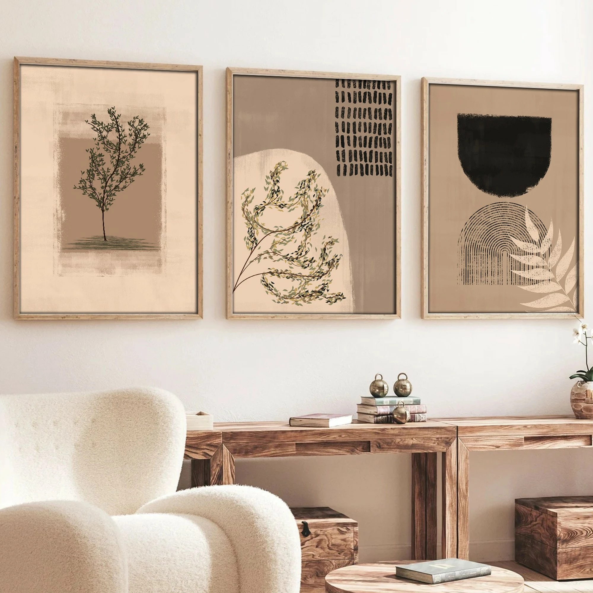 Pikturë dekorative me kornizë, MDF, 3 copë, Wallity, Huhu260, 50x70cm