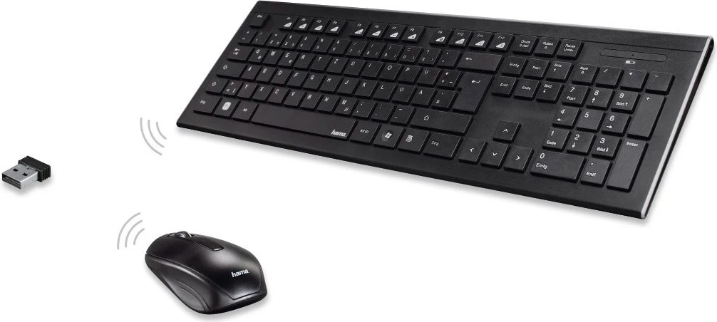 Set i tastierës dhe miut wireless Hama, i zi