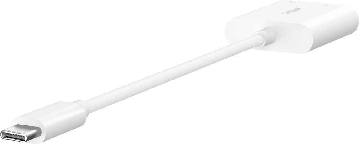 Adapter Belkin NPA004BTWH, USB Type-C, 3.5mm, 60W, Bardhë