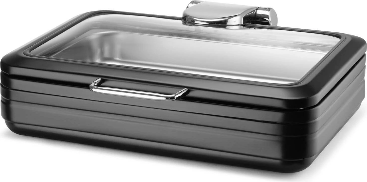 Enë ngrohëse buffet, Fine Dine, De Luxe Black Induction GN 1/1, kapak xhami, çelik inoks, e zezë