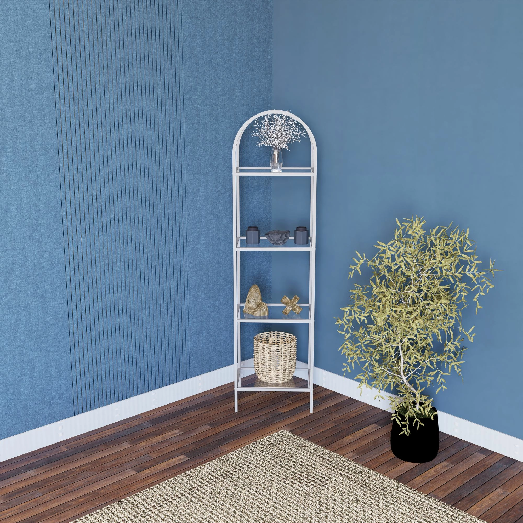 Raft librash Hanah Home, Mona 40, bardhë, fume