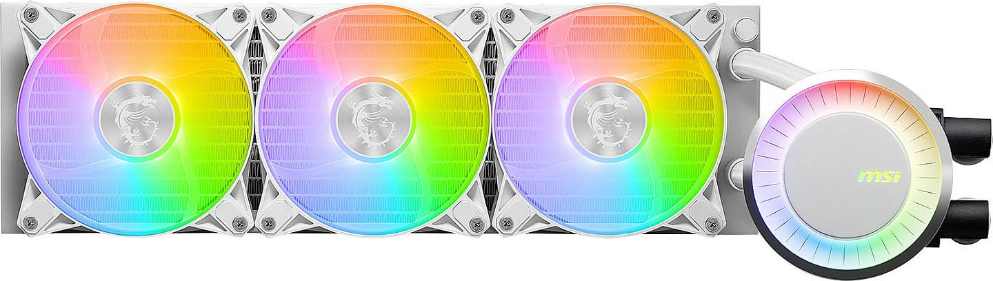 Ftohës me lëng MSI MAG Coreliquid E360, 3 ventilatorë 12cm, RGB, i bardhë