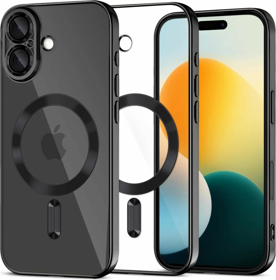 Mbështjellës Tech-Protect MagFlex për iPhone 17, MagSafe, Clear Black, 1 copë