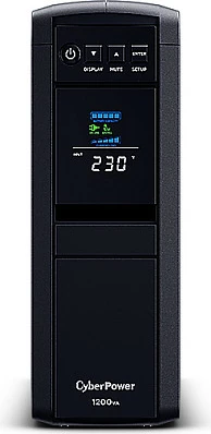 UPS CyberPower CP1200EIPFCLCD, 1200VA/720W, sine wave, LCD, 6 prizë, e zezë