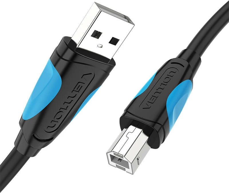 Kabllo printeri Vention VAS-A16-B500, USB-A në USB-B, 5m, e zezë