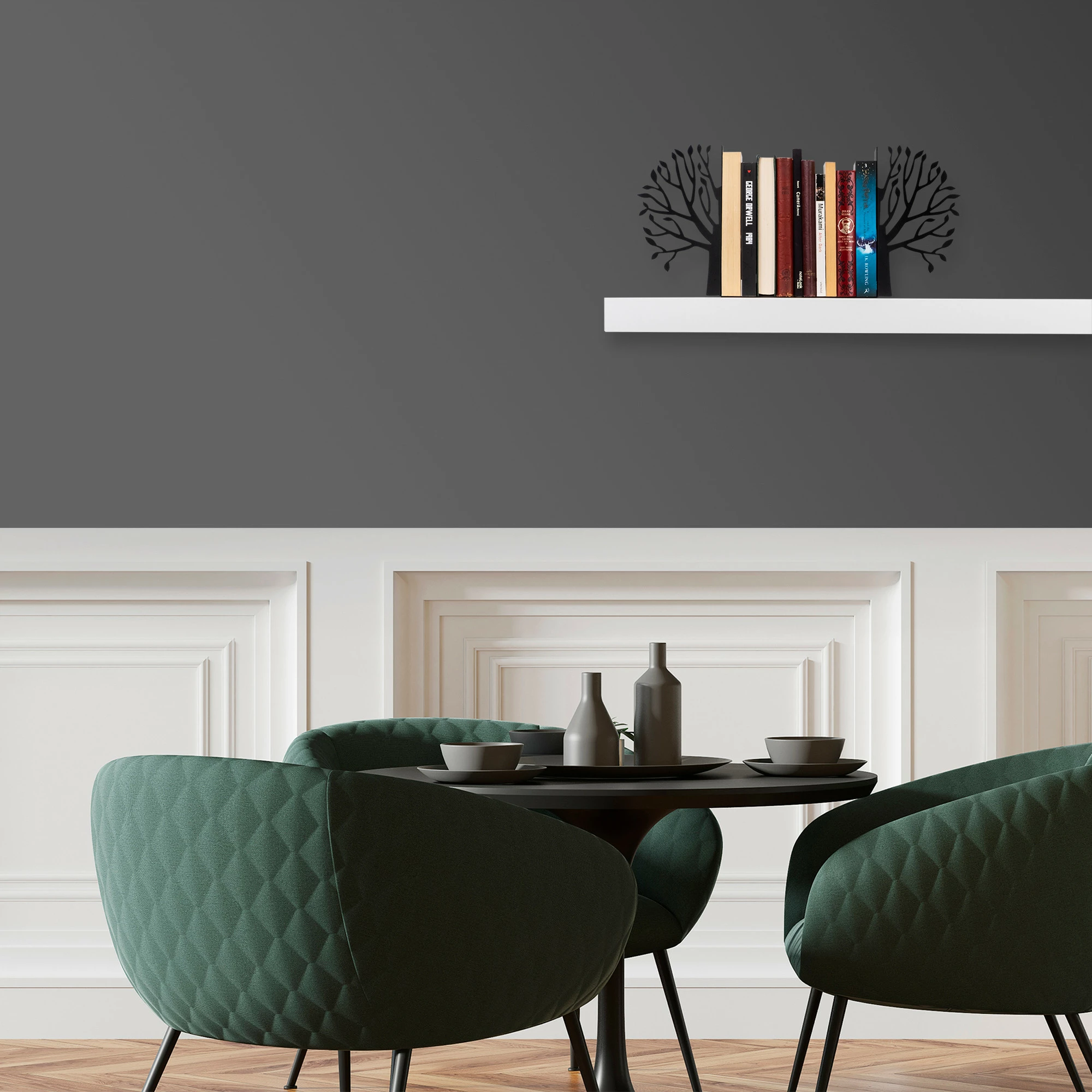Mbajtës librash metalik Aberto Design, i zi