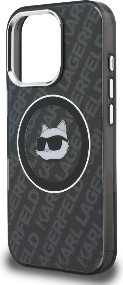 Mbështjellës MagSafe Karl Lagerfeld IML Choupette Head Logo për iPhone 16 Pro, TPU/PC, i zi, me kuti