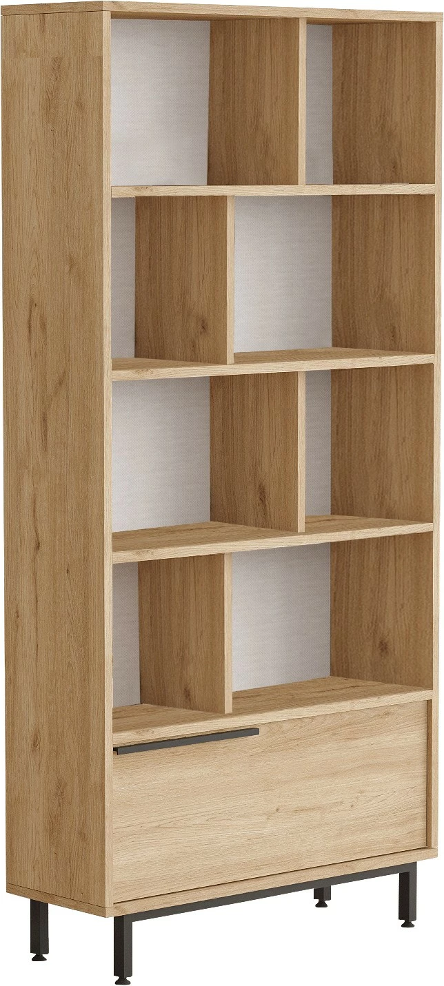 Raft librash Hanah Home, On4-S, ngjyrë arre, këmbë metalike