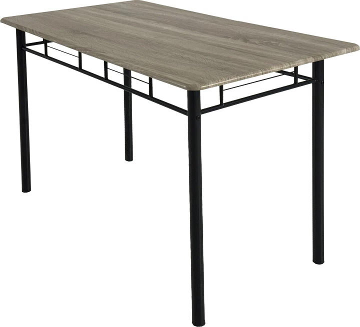 Tavolinë me karrige Roza II, set 5 copë, MDF, këmbë metalike, ngjyrë gri, 110x60x74cm