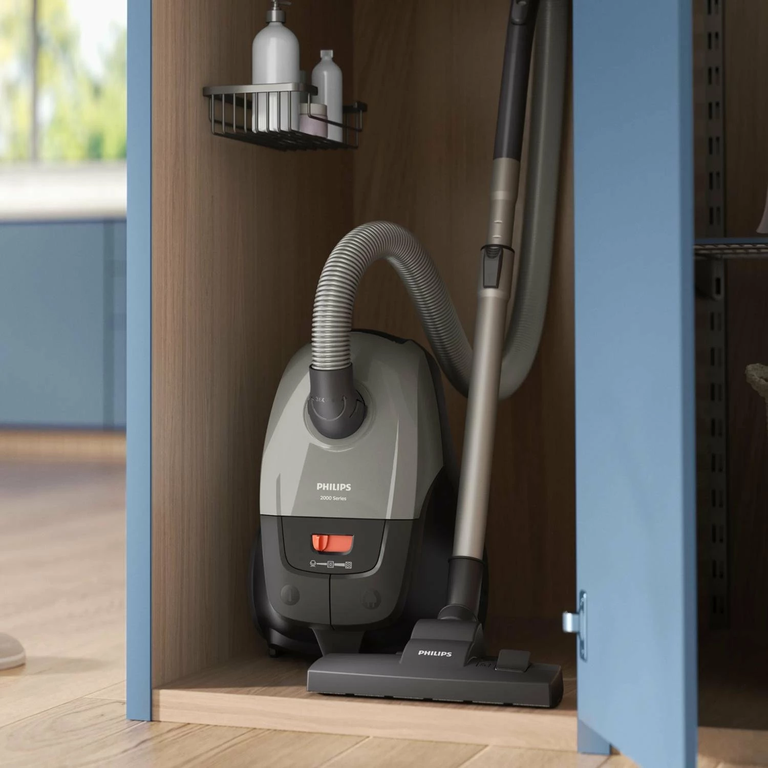 Fshesë me korrent Philips XD2152/12 850W 3L HEPA e zezë/gri, 2 qese