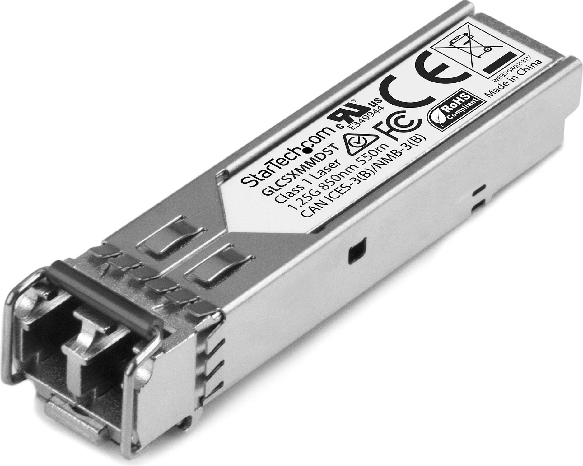 Modul transceiver SFP StarTech GLC-SX-MMD kompatibil me Cisco, 1GbE 1000BASE-SX, MMF LC 550m 850nm, argjendtë