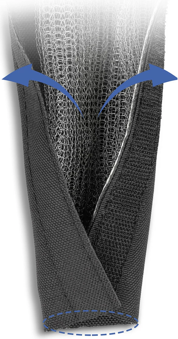 Mëngë mbrojtëse EMV DeLOCK 30 mm, 1 m, me Velcro, rezistente ndaj nxehtësisë, e zezë