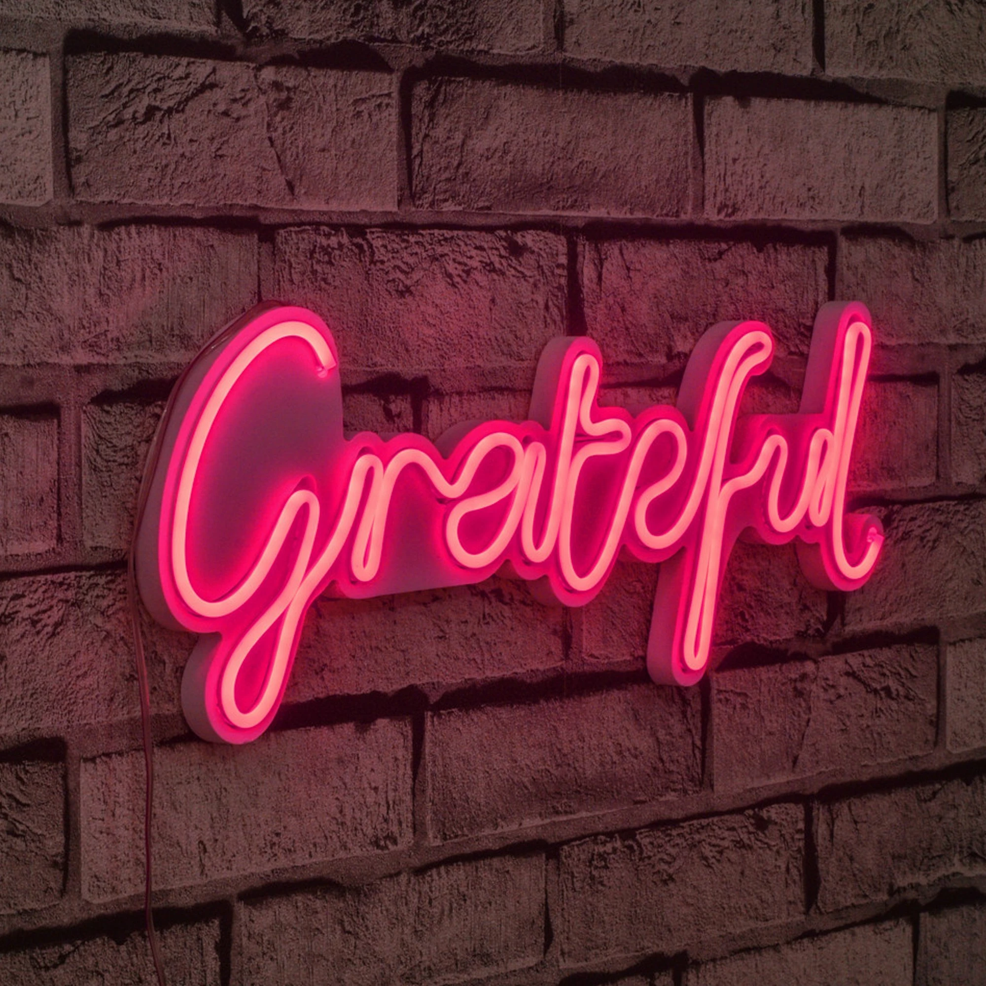 Dekor ndriçues plastik LED, Wallity Grateful, ngjyrë rozë