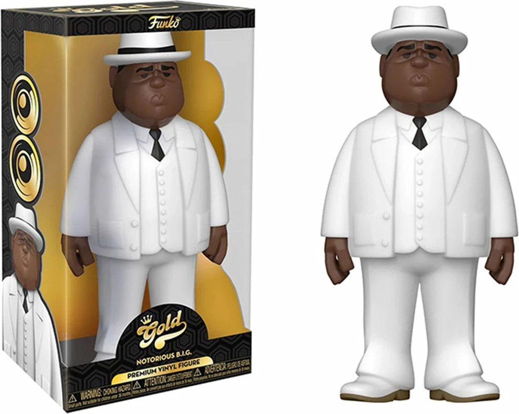 Figurinë koleksionuese Funko Vinyl Gold 12\" Biggie Smalls White Suit 30.5 cm, e bardhë