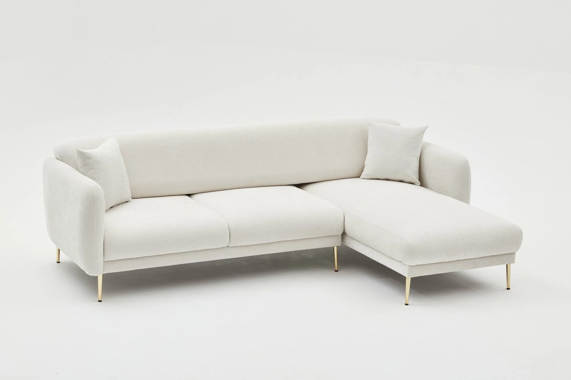 Kënd-sofë krevati Atelier del Sofa, Simena, kënd i djathtë, krem