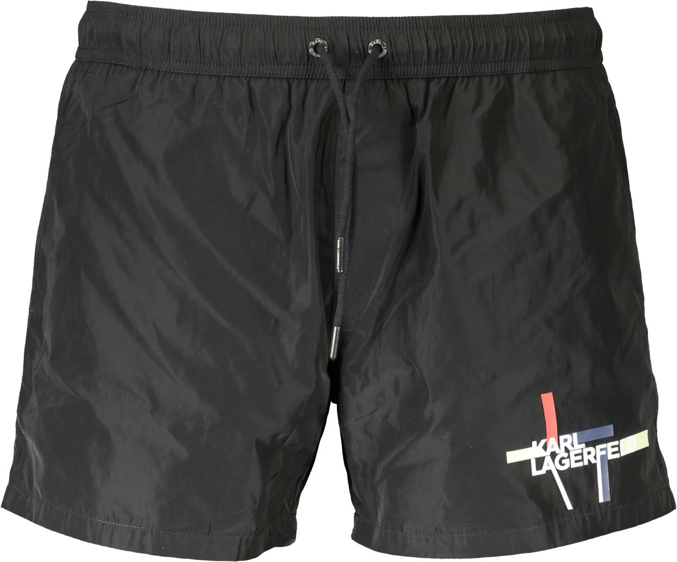 Pantallona të shkurtra noti për meshkuj KARL LAGERFELD BEACHWEAR, të zeza