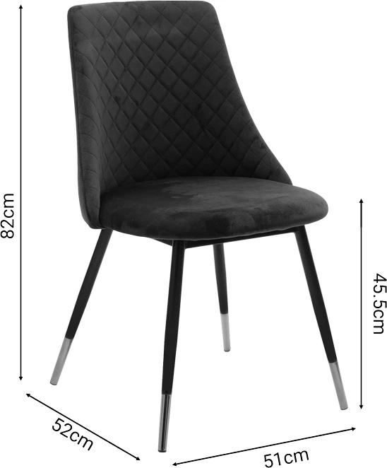 Karrige Giselle kadife e zezë, këmbë e zezë-ari