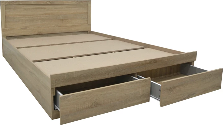 Krevat Olympus me sirtar, ngjyrë lisi e çelët, 150x200cm