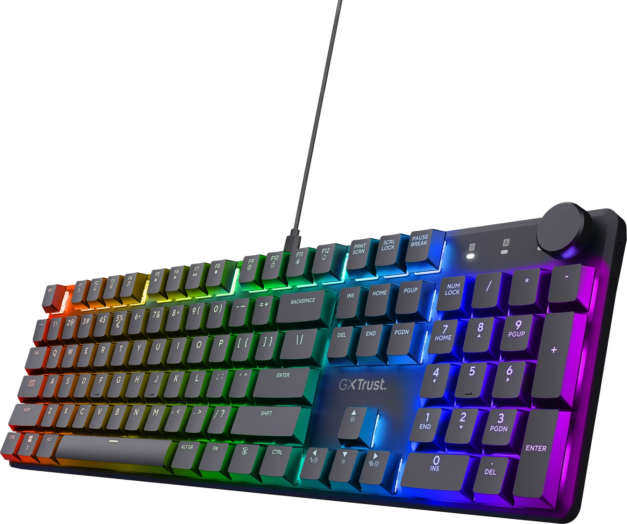 Tastierë mekanike gaming Trust GXT 866 Torix, USB, QWERTZ, RGB LED, full-size, e zezë