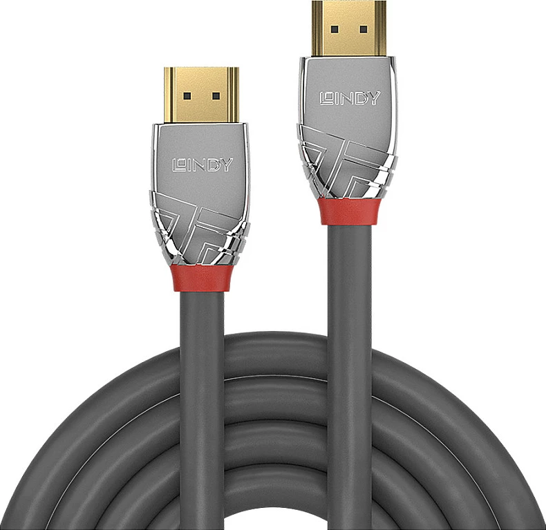 Kabllo HDMI Lindy Cromo Line Standard, 10 m, 4K, HDMI-A në HDMI-A, gri