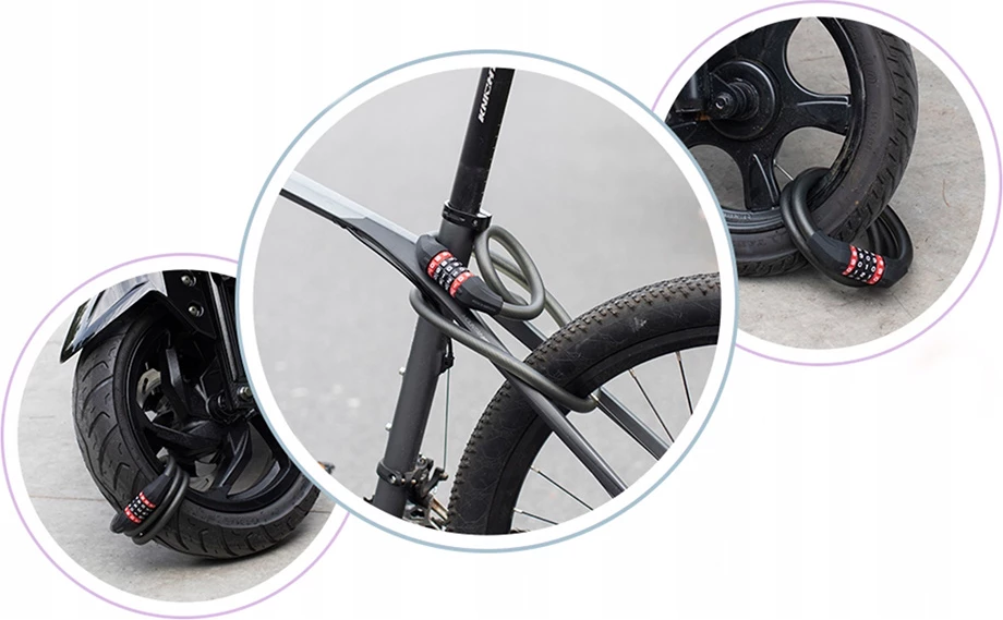 Bravë spirale për biçikletë Rockbros RKS507-1BK, 1.8 m, e zezë