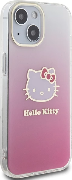 Mbështjellës Hello Kitty IML Gradient Electrop Kitty Head për iPhone 15, rozë