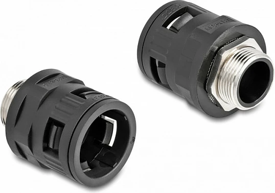 Lidhëse konduiti DeLOCK M25, IP68, me fije bronzi, 2 copë, e zezë