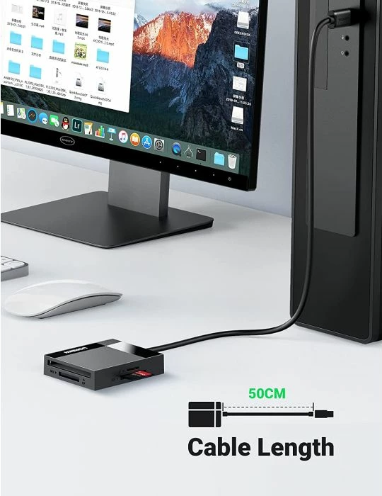 Lexues kartelash UGREEN All-in-One MPN 30333 USB 3.0 0.5m deri 512GB 5Gbps, i zi, Box